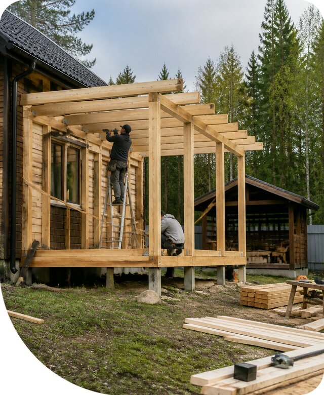 Строительство пристроек и построек на участке в Тынде
